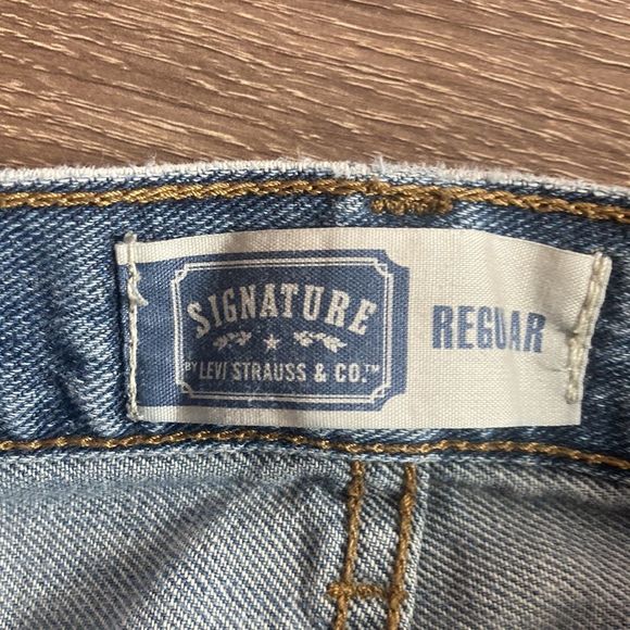 Mens 34x32 Signature Levi Strauss & Co Reg Straight Blue Jeans - Picture 8 of 16